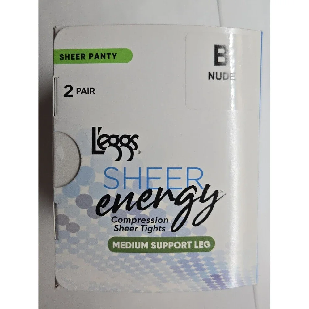 L'eggs Sheer Energy Medium Support Sheer Panty Compression Tights Nude Size B